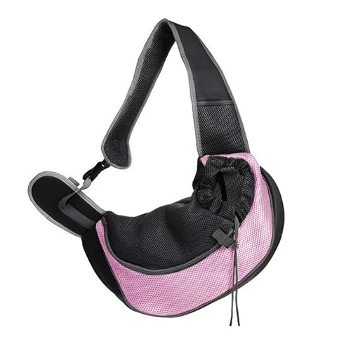 Haustiertasche für Haustiere, Katzen, Hunde, Rucksack, Reisehandtasche, Schultertasche, Netzschlinge, Crossbody-Tasche, Rosa, Größe L von SMMZRF