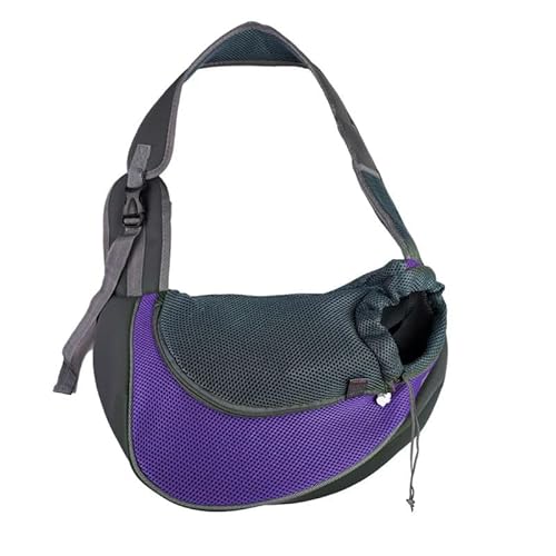 Haustiertasche für Haustiere, Katzen, Hunde, Rucksack, Reisehandtasche, Schultertasche, Netzschlinge, Umhängetasche, Violett, Größe S von SMMZRF