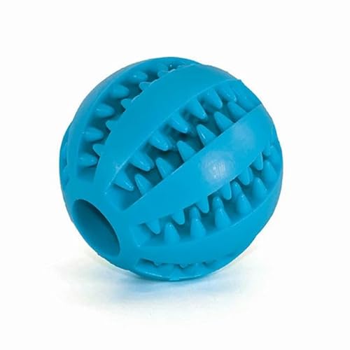 SMYTJSYC Hundespielzeug, interaktive Gummibälle, für Hunde, Welpen, Katzen, Kauspielzeug, Zahnreinigung, Hundefutterball, Dunkelblau, M, 6 cm von SMYTJSYC