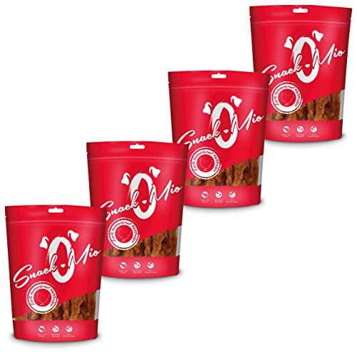 SnackOMio Hühnerbrust Filetstreifen Premium Kausnack für Hunde, 4x500 g, 1er Pack (1 x 2 kilograms) von SNACKOMIO