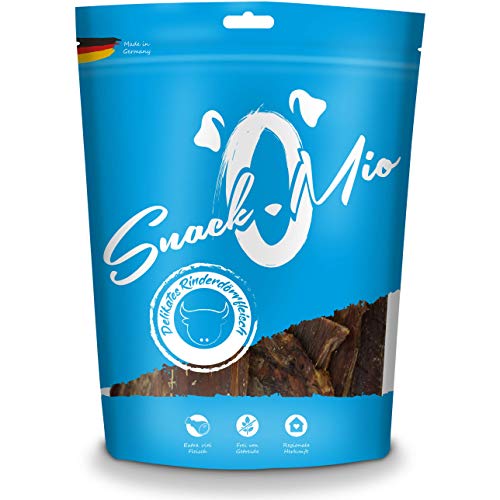 SnackOMio – Premium Hundesnack – delikates Rinderdörrfleisch, getreidefrei, 1er Pack (1 x 300g) von SNACKOMIO