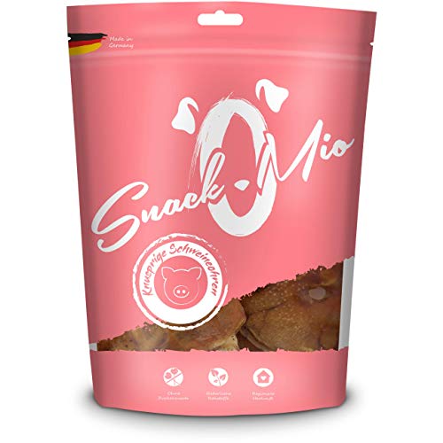 SnackOMio – Premium Hundesnack – knusprige Schweineohren, getreidefrei, 1er Pack (1 x 500 g) von SNACKOMIO