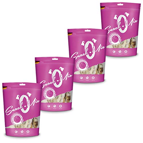 SnackOMio feine Kaninchenohren mit Fell 4x15 Stück, 1er Pack (1 x 0.9 kilograms) von SNACKOMIO