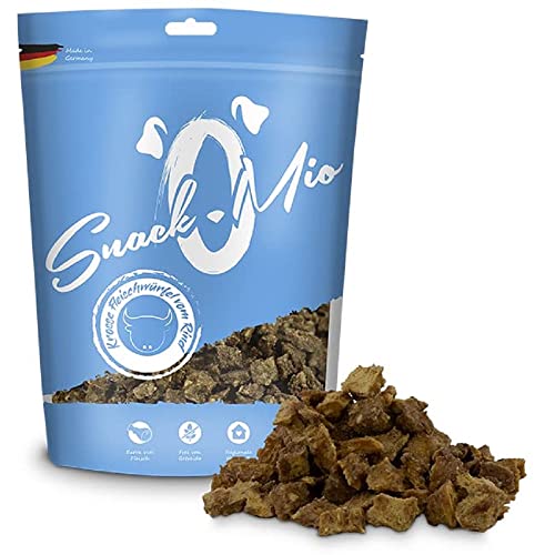 SnackOMio – Premium Hundesnack – knackige Rindfleischwürstchen, getreidefrei, 1er Pack (1 x 175g) von SNACKOMIO