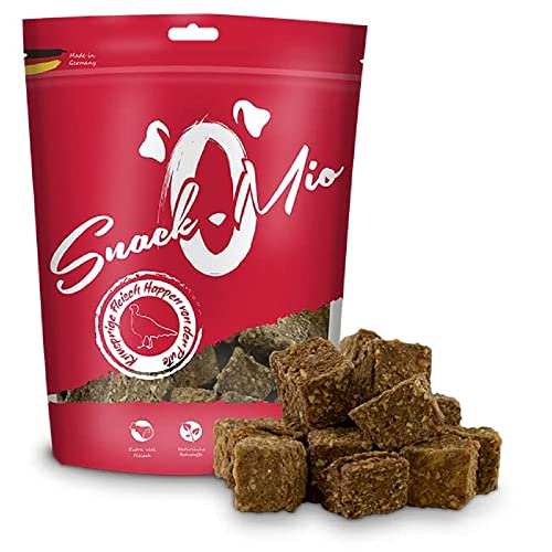 SnackOMio – Premium Hundesnack – knusprige Fleisch Happen von der Pute, getreidefrei, 1er Pack (1 x 250g) von SNACKOMIO