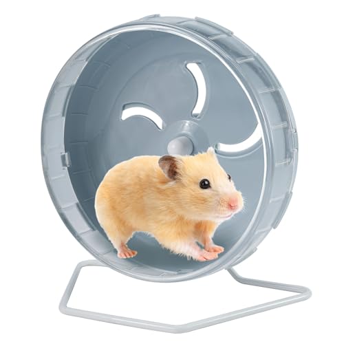 8,4 Zoll Silent Hamster Rad, Verstellbarer Ständer Syrisches Hamsterrad, Kleintiere Laufen Übungsräder für Meerschweinchen, Rennmäuse, Chinchilla (Blau) von SNOMEL