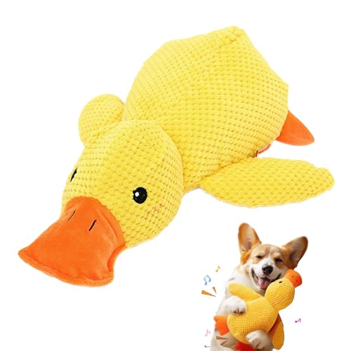 SNONESIY Anti-Stress Ente für Hunde - Gelb, 19*25 cm, Plüsch, Hundespielzeug, Ente, Anti-Stress-Spielzeug, Chew Toy, Medium, Outdoor, Unparfümiert, Für alle Hunde geeignet von SNONESIY