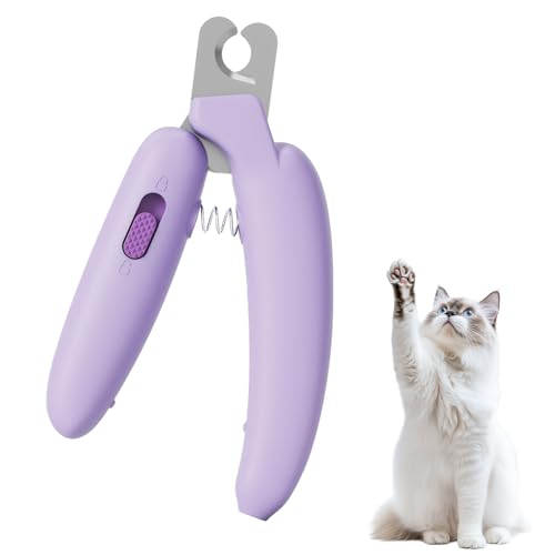 SNONESIY Katzen Krallenschneider Katzenkrallen Schneider Katzen Nagelknipser with Nail File and Splash-Proof Protection Device Professional Pet Claw Scissors für Kleine Hunde Welpen Katzen mit Datei von SNONESIY