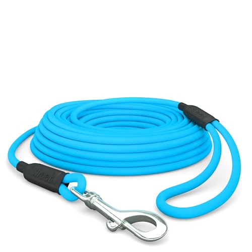 10m Schleppleine Hunde, Wasserfeste Hundeleine Rundleine mit Handschlaufe, Robuste Freilauf-Trainingsleine Cyan-Blau, bis 35kg 10m Schleppleine Hunde, Wasserfeste Hundeleine Rundleine mit Handschlaufe, Robuste Freilauf-Trainingsleine Cyan-Blau, bis 35kg von SNOOT