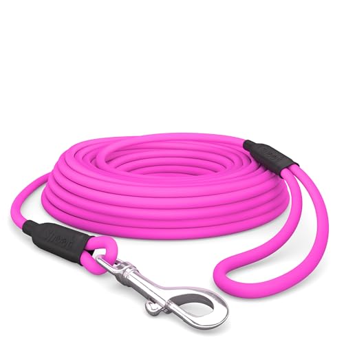 10m Schleppleine Hunde, Wasserfeste Hundeleine Rundleine mit Handschlaufe, Robuste Freilauf-Trainingsleine pink, bis 35kg 10m Schleppleine Hunde, Wasserfeste Hundeleine Rundleine mit Handschlaufe, Robuste Freilauf-Trainingsleine pink, bis 35kg von SNOOT