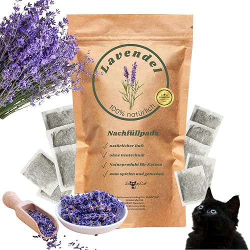 SNOOZYCAT® 10 Stück Nachfüllpads Lavendel für Katzenkissen zum nachfüllen, handgemacht von SNOOZYCAT