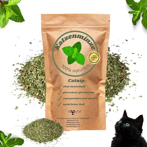 SNOOZYCAT® Katzenminze für Katzenkissen zum nachfüllen 30 Gramm Minze lose, natürlicher Duft, geschnitten von SNOOZYCAT