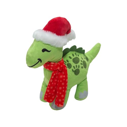 SNUG AROOZ Snugarooz Hundespielzeug Merry Bronto Claus mit Reparaturflicken, langlebig, weich und quietschend, Spaß für Hunde, ideal zum Spielen und sanften Kauen von SNUG AROOZ