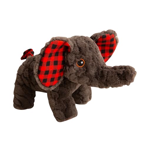 SnugArooz Eli The Elephant Plüsch-Hundespielzeug mit Reparaturflicken, quietschende & knisternde Füllung, langlebiger & weicher Spielbegleiter für alle Hunderassen von SNUG AROOZ