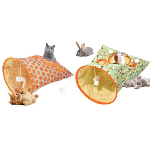 Katzentunneltaschen für Hauskatzen,Katzenröhrentunnel,langweiliges Katzenhaustierspielzeug,selbstinteraktives Katzenspielzeug,Katzenknistertunnel,zusammenklappbare Katzenbohrtasche aus Knisterpapier von SNXLXUR