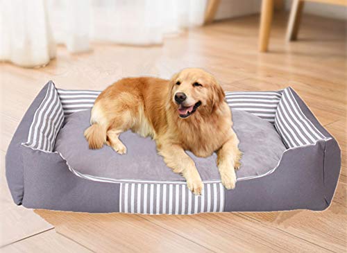 Abnehmbares waschbares Hundebett, wasserdicht, doppelseitig, Haustierkissen, superweiches, flauschiges Plüschkissen, großes warmes Hundehütten-Sofa, Welpen-Kissen von SOAI