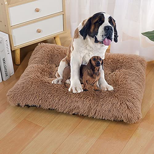 Flauschig Hundekissen, Katzenbett, Abnehmbares Waschbares Hundebett mit Reißverschluss, Hundesofa Sind Geeignet für Kleine, Mittelgroße Hunde, 110×80cm von SOAI