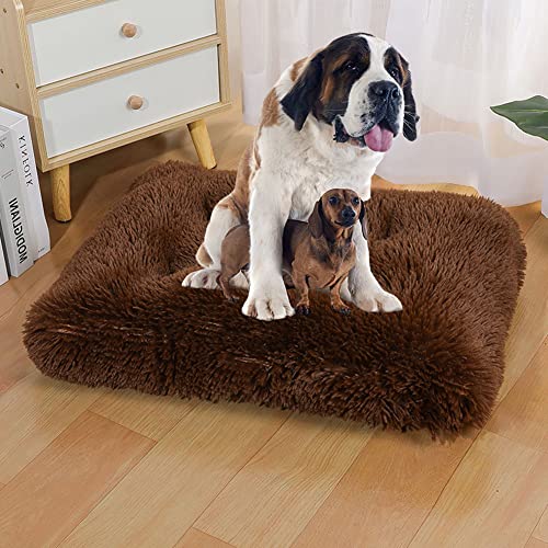 Flauschig Hundekissen, Katzenbett, Abnehmbares Waschbares Hundebett mit Reißverschluss, Hundesofa Sind Geeignet für Kleine, Mittelgroße Hunde, 120×90cm von SOAI