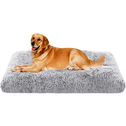 SOAI Flauschige Hundebett, Langer Plüsch Hundekissen,Hundematte,Weiche Polsterung,Hundekorb für Mittelgroße Hunde und Katzen(65x48cm) von SOAI