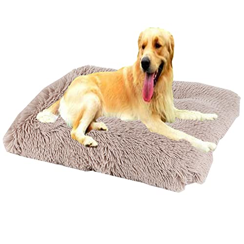 SOAI Anti-Rutsch Hundebett, Katzenkissen, Hundekorb, Weiche und Bequeme Plüsch Haustierbett für Kleine und Mittelgroße Hunde und Katzen, Abnehmbares Hundematte, 100×70cm von SOAI