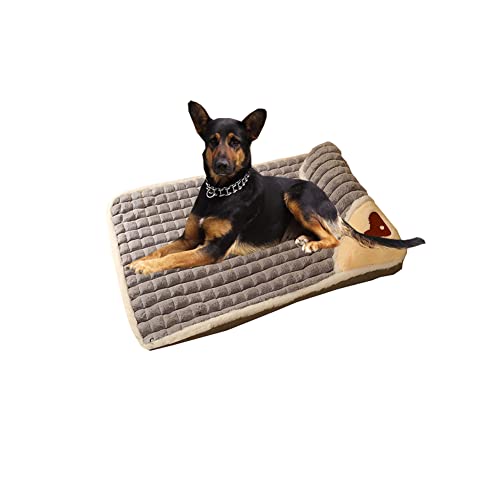 SOAI Hundekissen, Rutschfester Hundekorb Hundesofa, Plüsch Hundematte mit Hochelastischer Wellenschwamm, Abnehmbares und Waschbares Hundebett, 75cm/100cm von SOAI