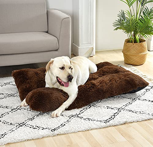 SOAI Hundekorb Hundesofa, Abnehmbares und Waschbares Hundebett, Katzenbett, Plüsch Haustierbett für Katzen/Hunde, Anti-rutschig Hundebett mit Gummikörnung Unten, 100×70cm von SOAI