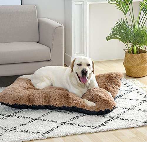 SOAI Hundekorb Hundesofa, Abnehmbares und Waschbares Hundebett, Katzenbett, Plüsch Haustierbett für Katzen/Hunde, Anti-rutschig Hundebett mit Gummikörnung Unten, 110×80cm von SOAI