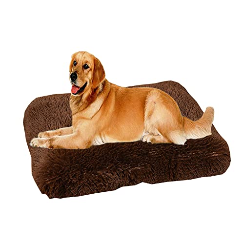 SOAI Plüsch Hundematte, Haustierbett, Katzenbett, Orthopädische Hundematte aus PP-Baumwolle, Anti-Rutsch Waschbar Hundebetten mit Reißverschluss, Waschbar, 110×80cm von SOAI