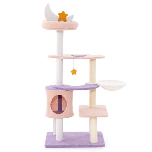 SOARS Kratzbaum, Katzenbaum mit Katzenhöhle, Bett, Hängematte & Hängespielzeug, mehrstöckiger Katzenkratzbaum mit 5 Plattform, Sisalstämmen, Katzenmöbel, Kletterbaum Aktivitätsbaum groß, 59x49x140cm SOARS Kratzbaum, Katzenbaum mit Katzenhöhle, Bett, Hängematte & Hängespielzeug, mehrstöckiger Katzenkratzbaum mit 5 Plattform, Sisalstämmen, Katzenmöbel, Kletterbaum Aktivitätsbaum groß, 59x49x140cm von SOARS