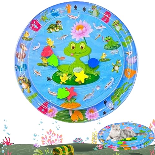 katzen kühlmatte mit wasser,Summer Cat Water Mat,Tummy Time Water Mat,Baby Water Mat,Water Mat,Sensory Water Mat,Sensory Water Mat for Cats,Sensor Water Playmat,Thickened Water Sensor Play Mat Cats von SOCLING