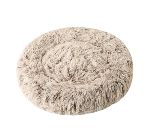 Hundekorb Hundebett Katzenbett Hundesofa Beruhigendes Hundebett, Rundes Kissen Mit Abnehmbarem, Waschbarem Bezug, Anti-Angst-Kuscheltier, Flauschiges, Bequemes, Pelziges Haustierbett Hundekörbchen Hau von SOCUY