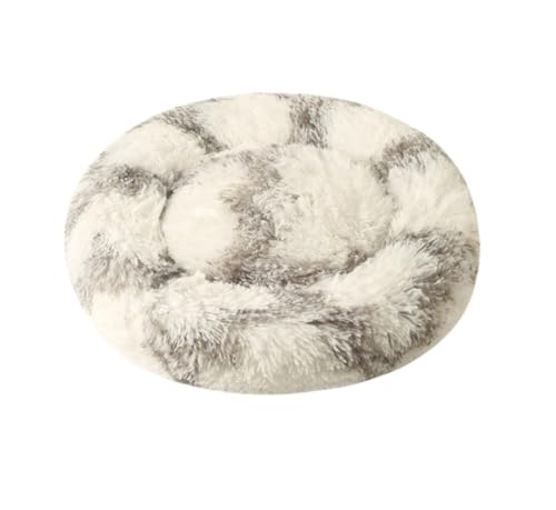 Hundekorb Hundebett Katzenbett Hundesofa Beruhigendes Hundebett, Rundes Kissen Mit Abnehmbarem, Waschbarem Bezug, Anti-Angst-Kuscheltier, Flauschiges, Bequemes, Pelziges Haustierbett Hundekörbchen Hau von SOCUY