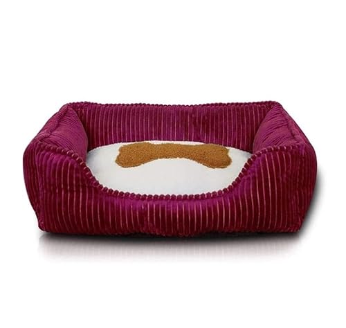 Hundekorb Hundebett Katzenbett Hundesofa Bone Pet Bed Warm Pet Products for Small Medium Large Dog Soft Pet Bed for Dogs Washable House for Cat Puppy Zwinger Mat Hundekörbchen Haustierbett (Color : R von SOCUY