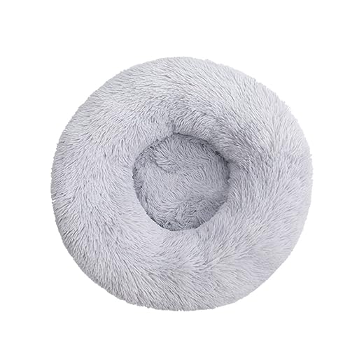 Hundekorb Hundebett Katzenbett Hundesofa Haustierbett, Graues Haustier-Hundebett, Bequemes Donut-Kuscheltier, Runde Hundehütte, Ultraweiches, Waschbares Hunde- Und Katzenbett Hundekörbchen Haustierbet von SOCUY