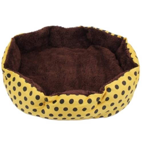 Hundekorb Hundebett Katzenbett Hundesofa Hunde- Und Katzenbett, Achteckiges Flanell-Wärme-Katzenbett Für Den Innenbereich, Waschbares, Weiches Haustier-Sofabett Hundekörbchen Haustierbett ( Color : Ye von SOCUY