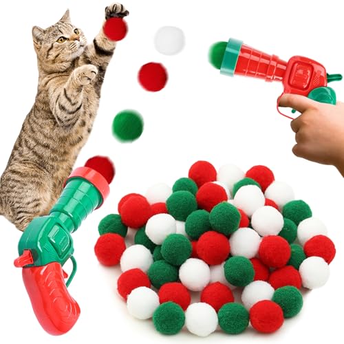 SOETDERT Katzenspielzeug, Interaktives Katzenspielzeug, Katzen Ball Launcher Plush Ball Interactive Cat Toy, Plüsch Kätzchen Haustier Spielzeug Bälle für Indoor Haustier Katzen Hunde von SOETDERT