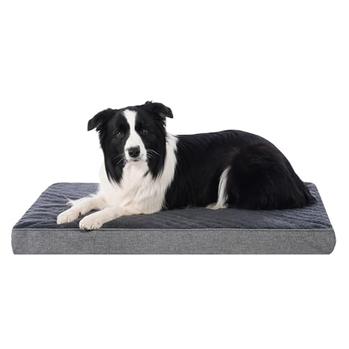 SOFTHOLA Wasserdichtes Hundebett für große und mittelgroße Hunde, waschbar, orthopädisches Hundebett mit abnehmbarem Bezug, Schaumstoff, Haustierbett, Hundematratze, Hundehütten-Pad, 91,4 x 68,6 cm, von SOFTHOLA