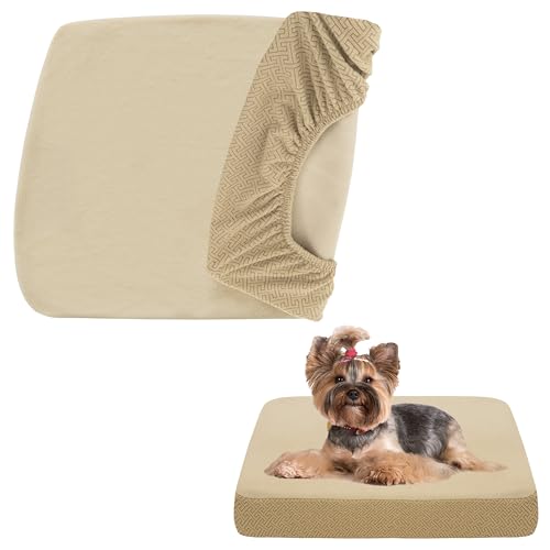 SOFTOWN Hundebettbezüge, waschbar, wasserdicht, weicher Bezug für Hunde und Katzen, nur Bezug (Beige, 50,8 x 38,1 x 15,2 cm) von SOFTOWN