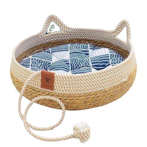 Sommer-Katzenstreu, kleine Hundestreu, mittelgroße Hundestreu, kühles Sommer-Katzenstreu, handgefertigtes Rattan-Katzenstreu, Katzenspielzeug, Tragekissen (mittlere Größe M - 40 cm - 6 kg Innenfutter, von SOFURE