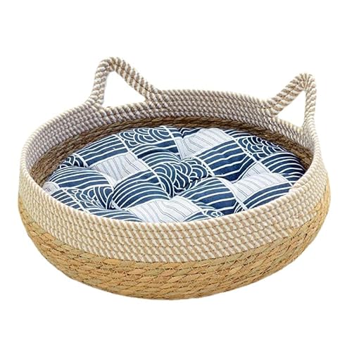 Sommer-Katzenstreu, kleine Hundestreu, mittelgroße Hundestreu, kühles Sommer-Katzenstreu, handgefertigtes Rattan-Katzenstreu, Katzenspielzeug, Trageunterlage (klein S-35 cm - 2,5 kg Innenfutter, Spaß, von SOFURE