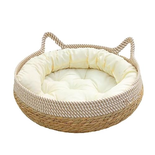 Sommer-Katzenstreu, kleine Hundestreu, mittelgroße Hundestreu, kühles Sommer-Katzenstreu, handgefertigtes Rattan-Katzenstreu, Katzenspielzeug, Trageunterlage (klein S-35 cm - 2,5 kg Innenfutter, von SOFURE