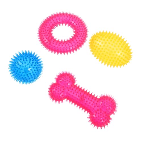 SOIMISS 4 Stück Strapazierfähige Hundekauspielzeuge für Welpen Zahnung Elastische Spitze Bälle Verschiedenen Formen Fördert Zahnpflege und Spielerische Beschäftigung für Kleine bis Große SOIMISS 4 Stück Strapazierfähige Hundekauspielzeuge für Welpen Zahnung Elastische Spitze Bälle Verschiedenen Formen Fördert Zahnpflege und Spielerische Beschäftigung für Kleine bis Große von SOIMISS
