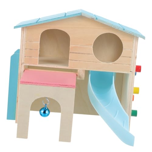 SOIMISS Hamster Spielhaus aus Holz mit Bunter Rutsche und Leiter Langlebiges Kauspielzeug für Zwerghamster und Kleintiere Sicherer und Geruchsfreier Haustier Spielplatz zum Klettern und SOIMISS Hamster Spielhaus aus Holz mit Bunter Rutsche und Leiter Langlebiges Kauspielzeug für Zwerghamster und Kleintiere Sicherer und Geruchsfreier Haustier Spielplatz zum Klettern und von SOIMISS