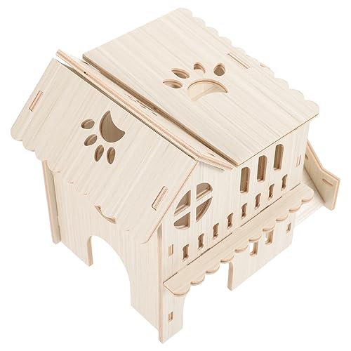 SOIMISS Holz Hamsterhaus mit Leiter Hamsterversteck aus Holz für Zwerghamster und Chinchillas als Spielplatz und Gemütlicher Rückzugsort für Kleine Haustiere Sicher und Langlebig SOIMISS Holz Hamsterhaus mit Leiter Hamsterversteck aus Holz für Zwerghamster und Chinchillas als Spielplatz und Gemütlicher Rückzugsort für Kleine Haustiere Sicher und Langlebig von SOIMISS