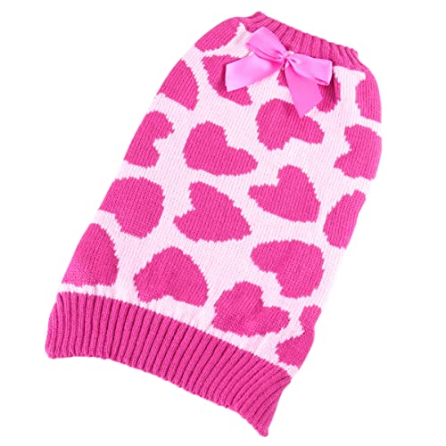 SOIMISS Kleider Valentinstag Hund Pullover HALAUSTIER Herz Liebe Muster Strickwaren HALSSTIER Valentines Outfit Für Hundewelpen Liefert Medium Katzenkostüme von SOIMISS