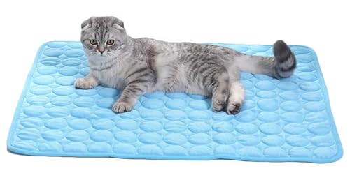 SOKTDO Pelsbarn Kühlendes Hundebett, Haustier-Kühlmatten, Hundekühlmatte, Selbstkühlende Matte for kleine, mittelgroße und große Hunde, Hundekühlmatte(Blue,L) von SOKTDO