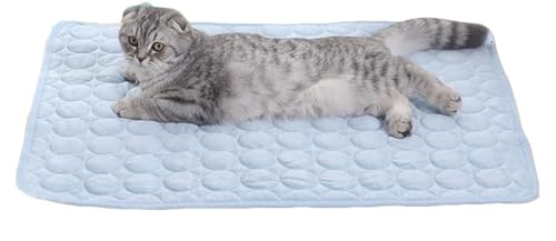 SOKTDO Pelsbarn Kühlendes Hundebett, Haustier-Kühlmatten, Hundekühlmatte, Selbstkühlende Matte for kleine, mittelgroße und große Hunde, Hundekühlmatte(Light Blue,L) von SOKTDO