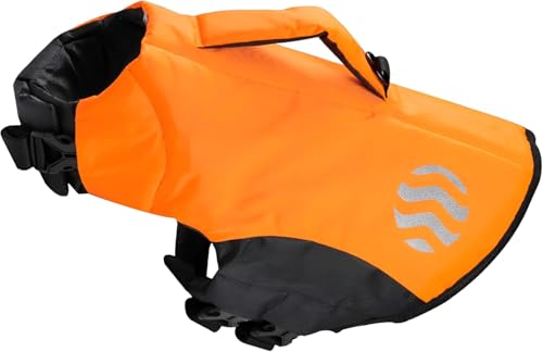 SOLBREEZE Water Dog Sicherheits-Schwimmweste, Hundeschwimmweste, Hund PFD (Orange, L) von SOLBREEZE