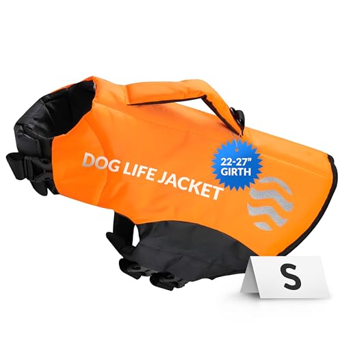 SOLBREEZE Water Dog Sicherheits-Schwimmweste, Hundeschwimmweste, Hund PFD (Orange, S) von SOLBREEZE