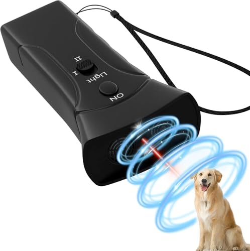 Antibell Ultraschall Gerät, 2 Modi Anti Bell Gerät Hunde mit Stroboskop Taschenlampe, 25 Fuß Hundetrainings Antibell für Hunde für Meisten Hunde im Innen und Außenbereich Handheld Anti Bellen Gerät Antibell Ultraschall Gerät, 2 Modi Anti Bell Gerät Hunde mit Stroboskop Taschenlampe, 25 Fuß Hundetrainings Antibell für Hunde für Meisten Hunde im Innen und Außenbereich Handheld Anti Bellen Gerät von SOLITUZURODE